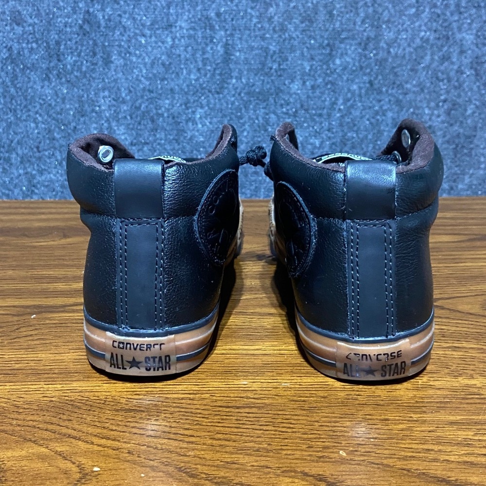 Converse Chuck Taylor All Star Street Mid Black Leather Gum Sole 645196C Size 6Y - Picture 7 of 10